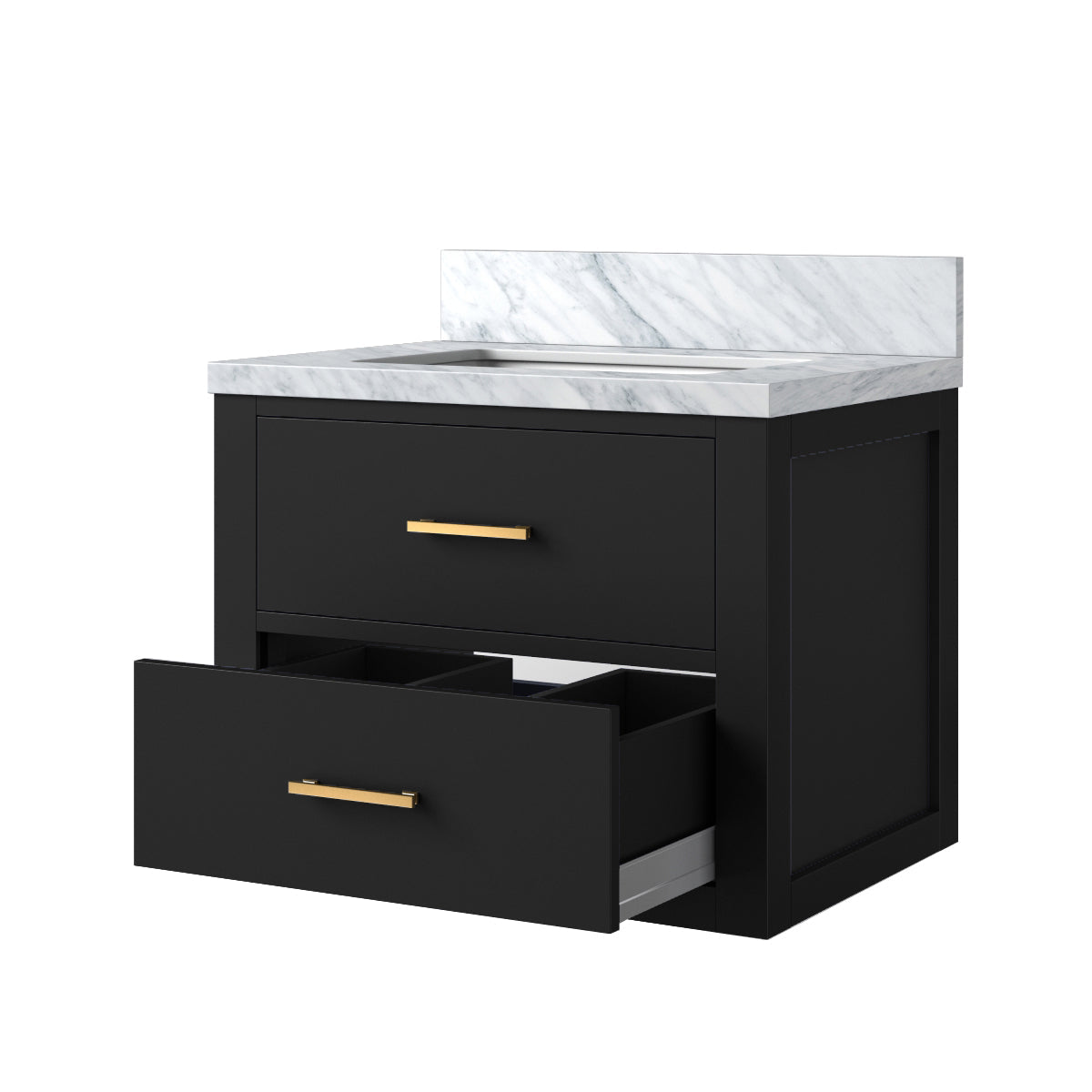 Castor 24 in W x 18 in D Black Single Bath Vanity