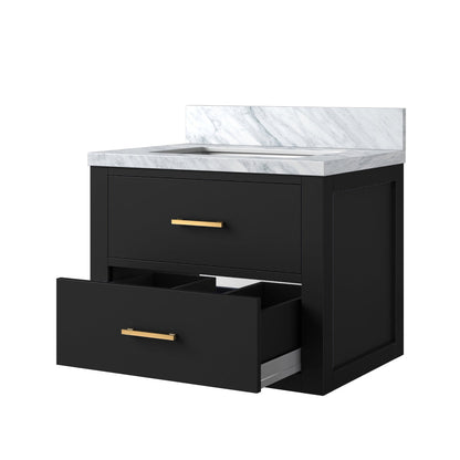 Castor 24 in W x 18 in D Black Single Bath Vanity