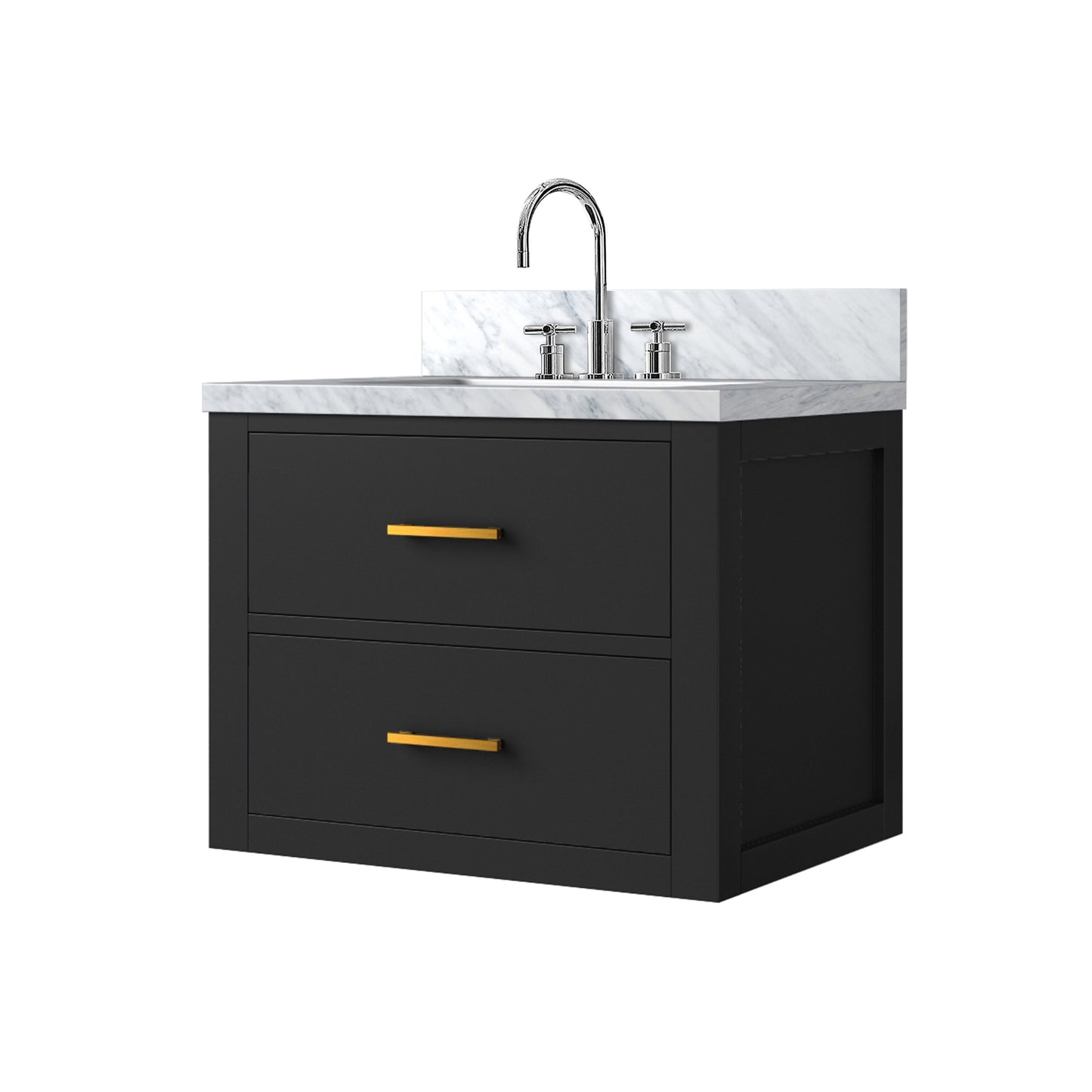 Castor 24 in W x 18 in D Black Single Bath Vanity