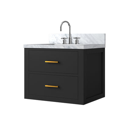 Castor 24 in W x 18 in D Black Single Bath Vanity