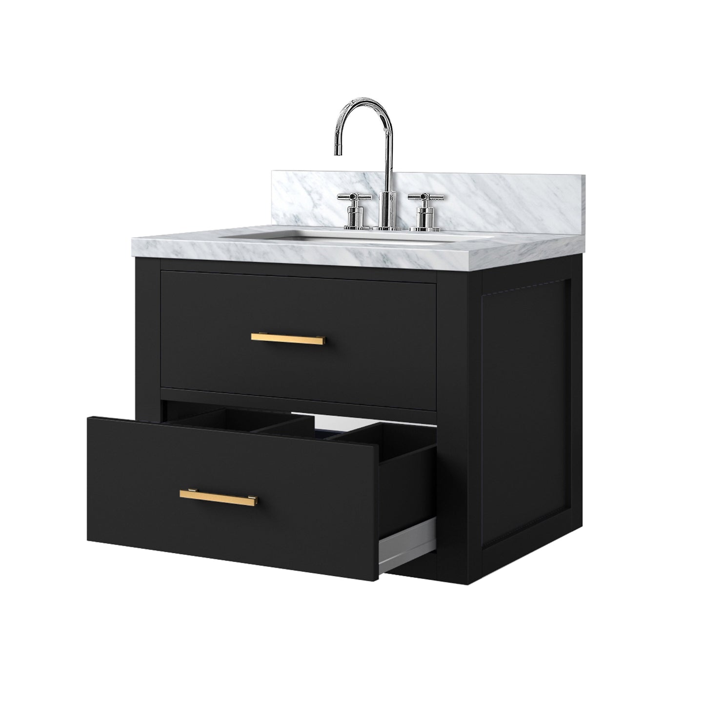 Castor 24 in W x 18 in D Black Single Bath Vanity