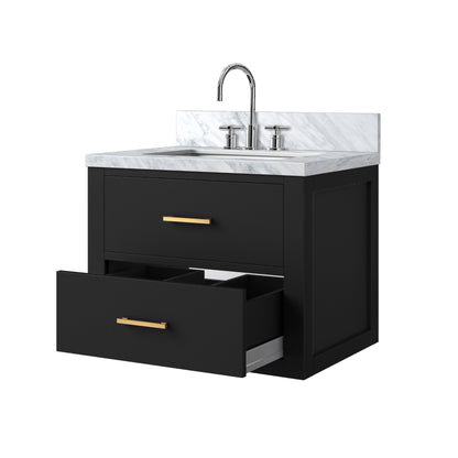 Castor 24 in W x 18 in D Black Single Bath Vanity