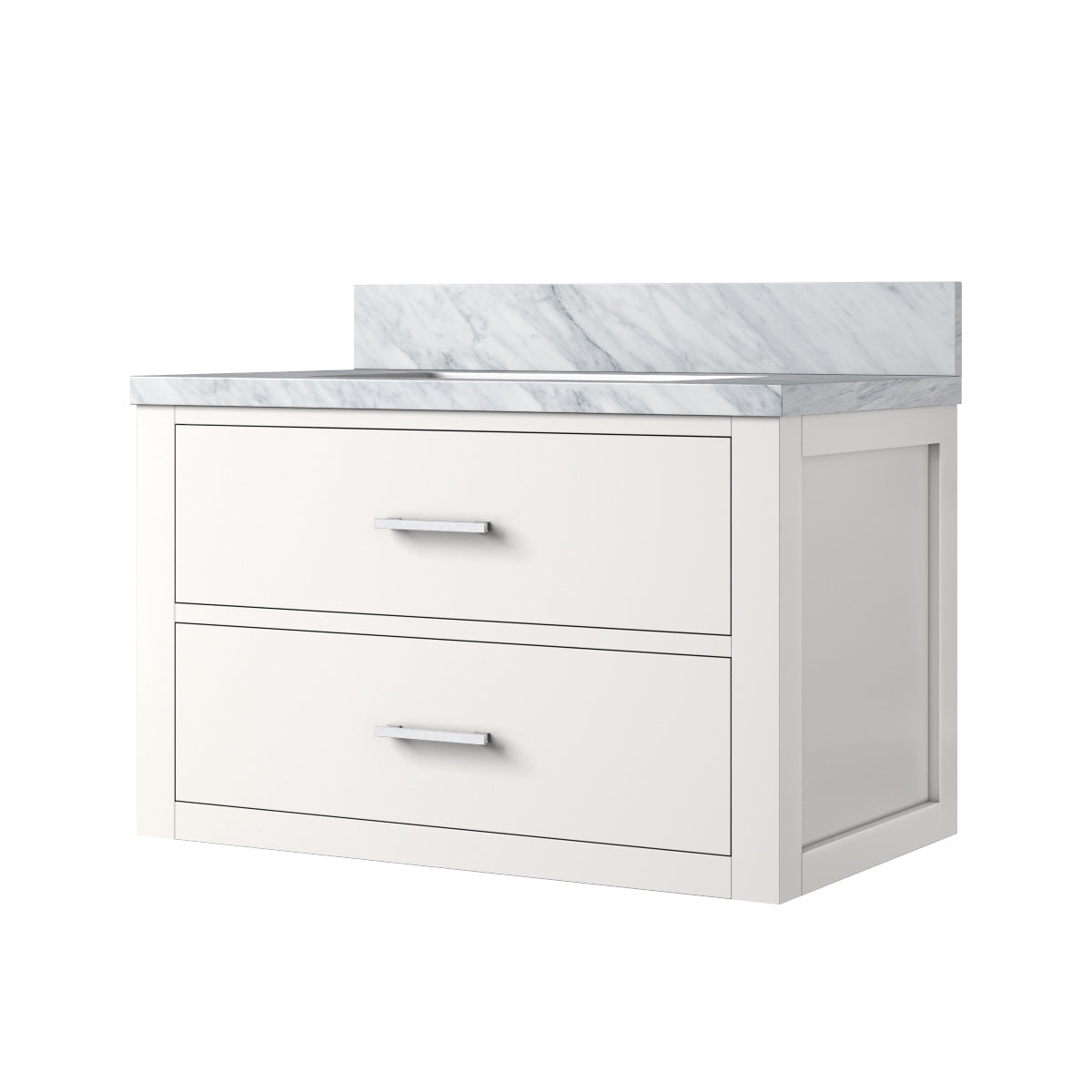 Castor 30 in W x 22 in D White Double Bath Vanity