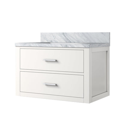 Castor 30 in W x 22 in D White Double Bath Vanity