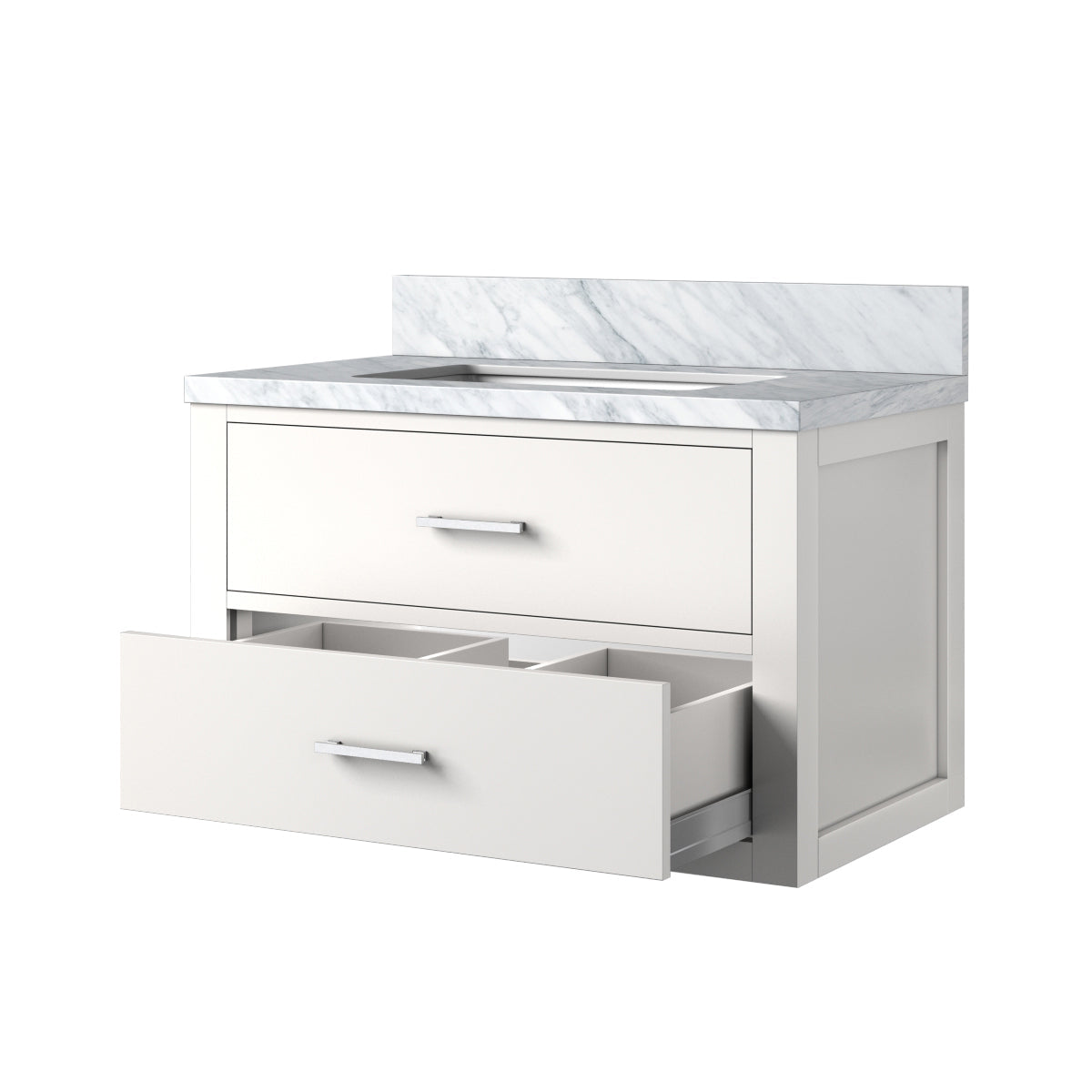 Castor 30 in W x 22 in D White Double Bath Vanity