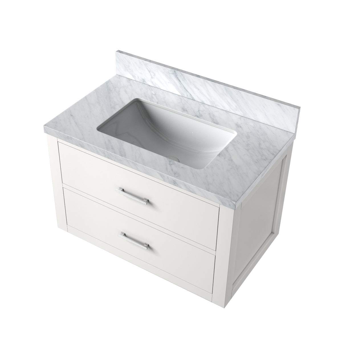 Castor 30 in W x 22 in D White Double Bath Vanity