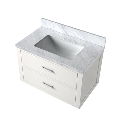 Castor 30 in W x 22 in D White Double Bath Vanity