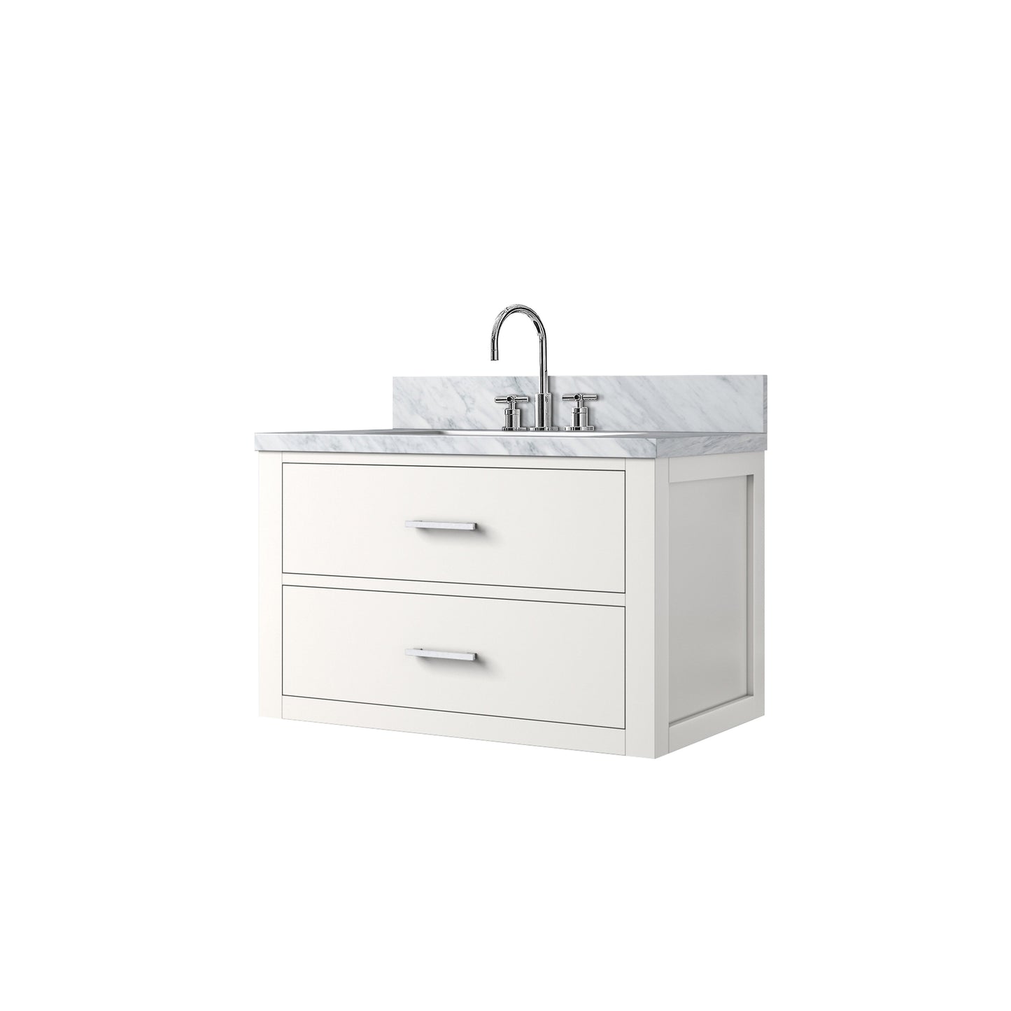 Castor 30 in W x 22 in D White Double Bath Vanity