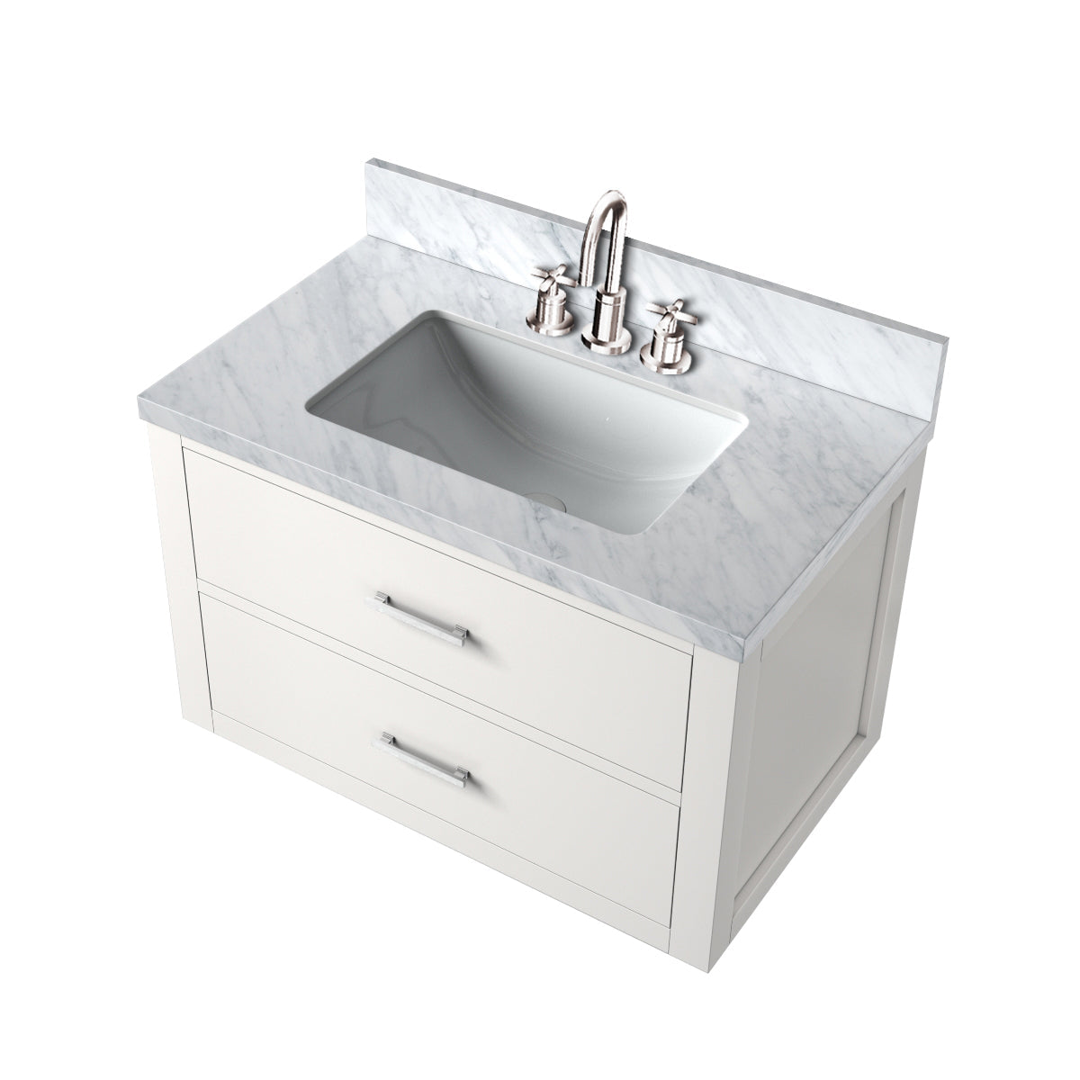Castor 30 in W x 22 in D White Double Bath Vanity