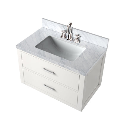 Castor 30 in W x 22 in D White Double Bath Vanity