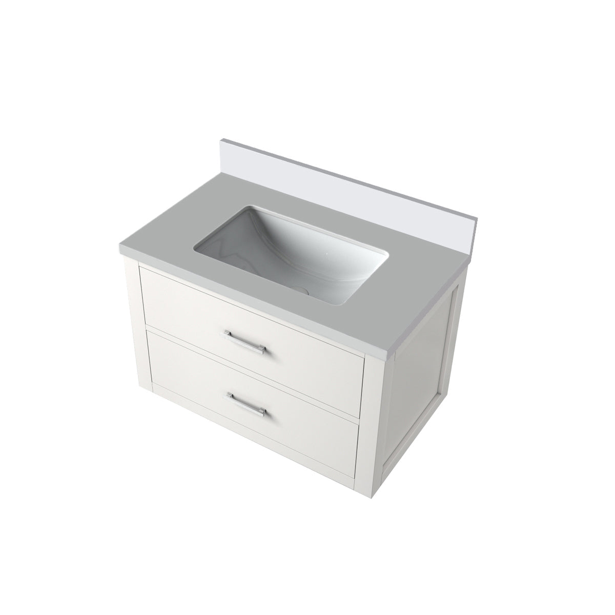 Castor 30 in W x 22 in D White Double Bath Vanity