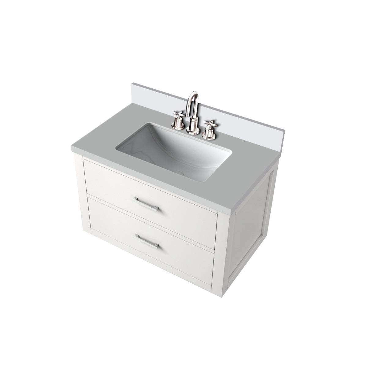 Castor 30 in W x 22 in D White Double Bath Vanity