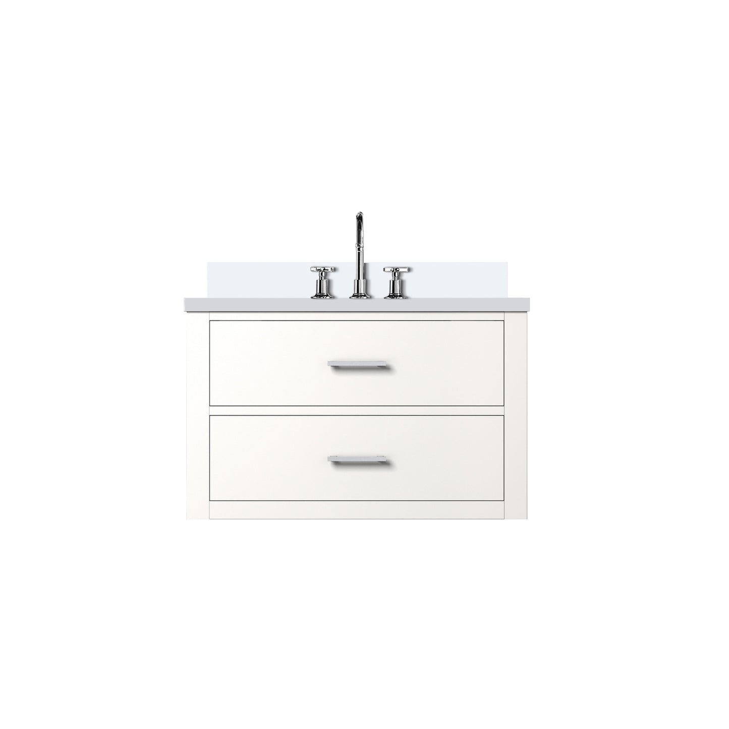 Castor 30 in W x 22 in D White Double Bath Vanity