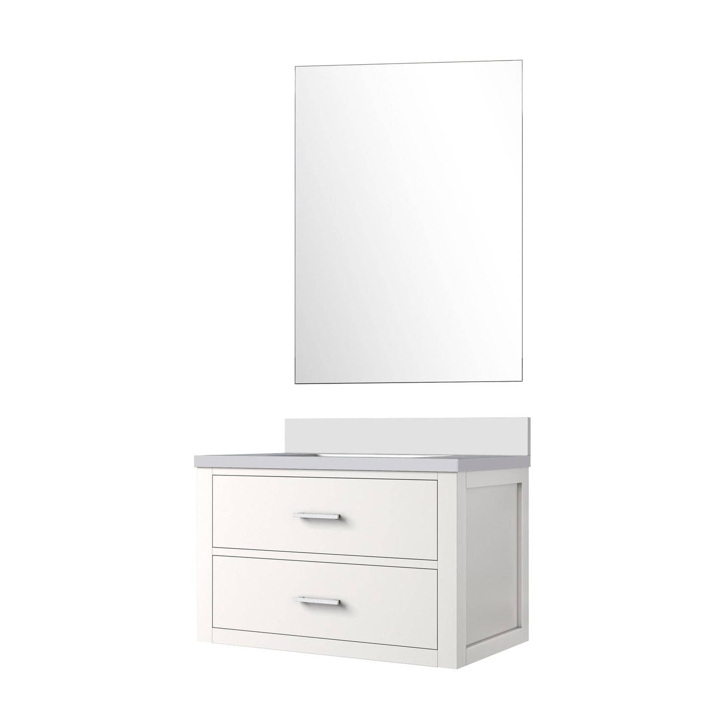 Castor 30 in W x 22 in D White Single Bath Vanity