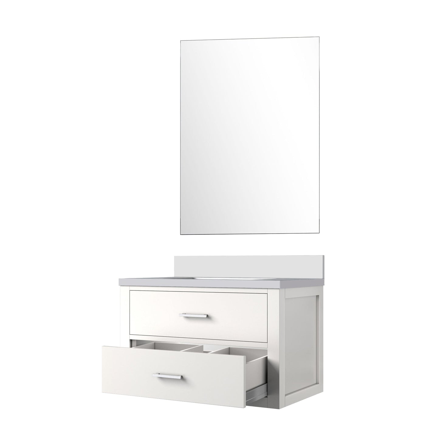 Castor 30 in W x 22 in D White Single Bath Vanity