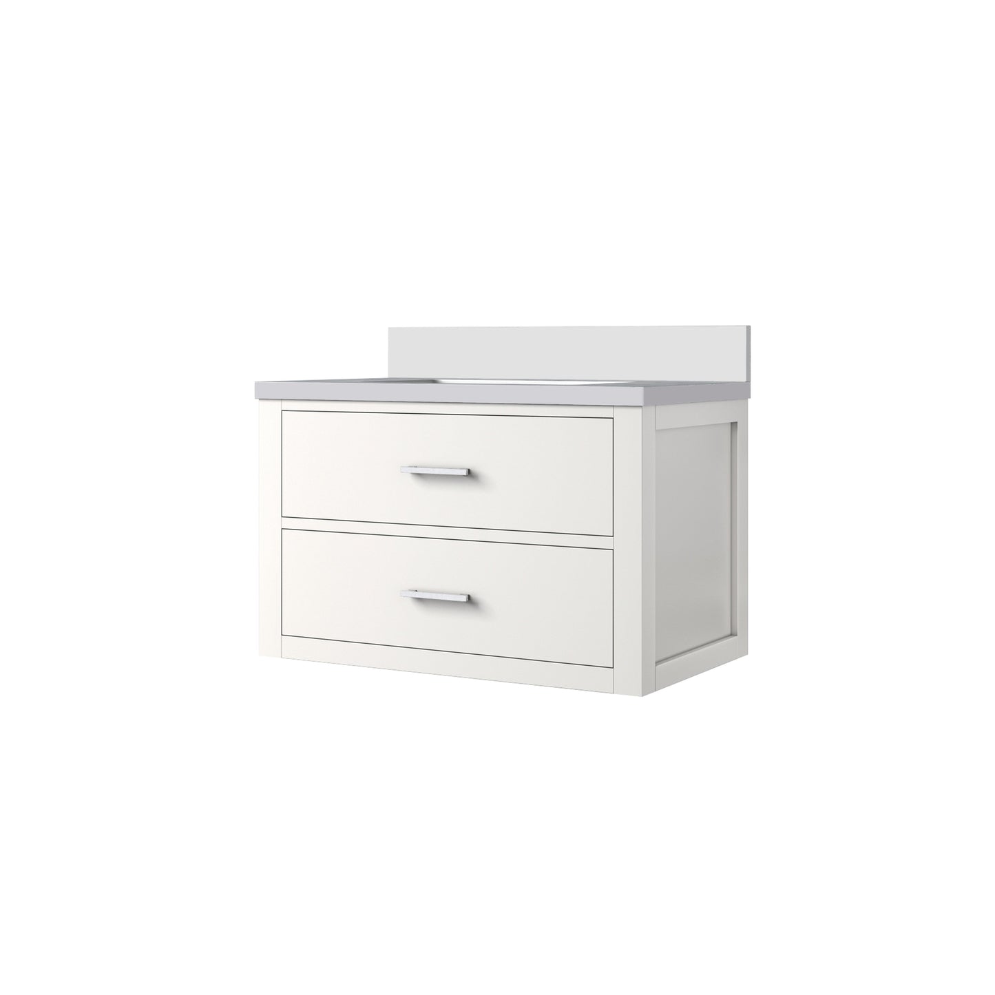 Castor 30 in W x 22 in D White Double Bath Vanity