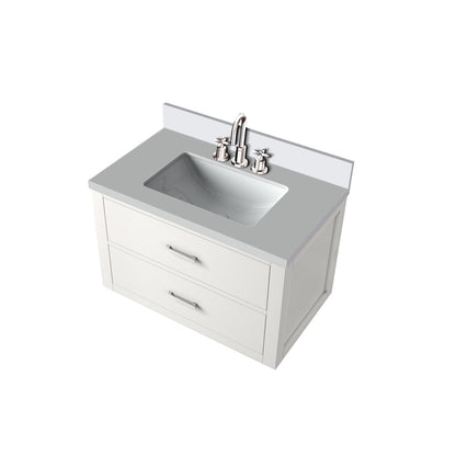 Castor 30 in W x 22 in D White Double Bath Vanity