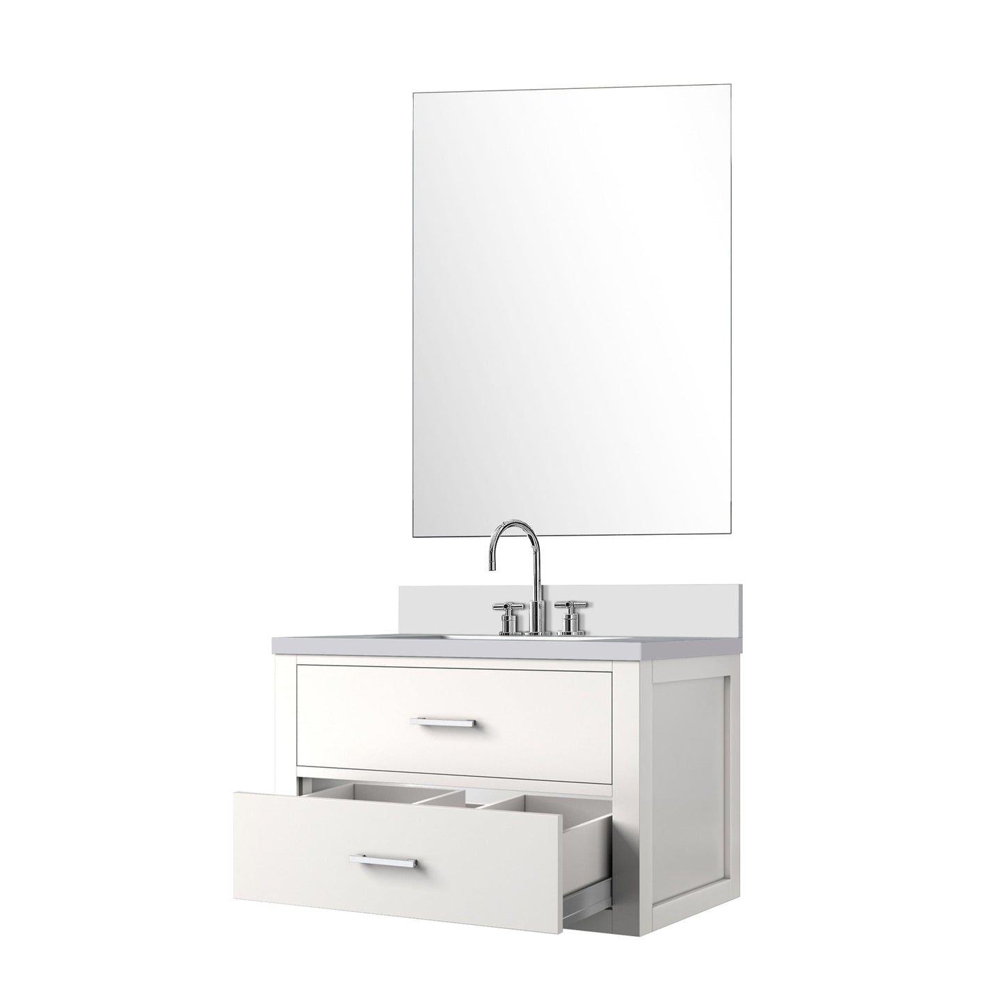 Castor 30 in W x 22 in D White Single Bath Vanity