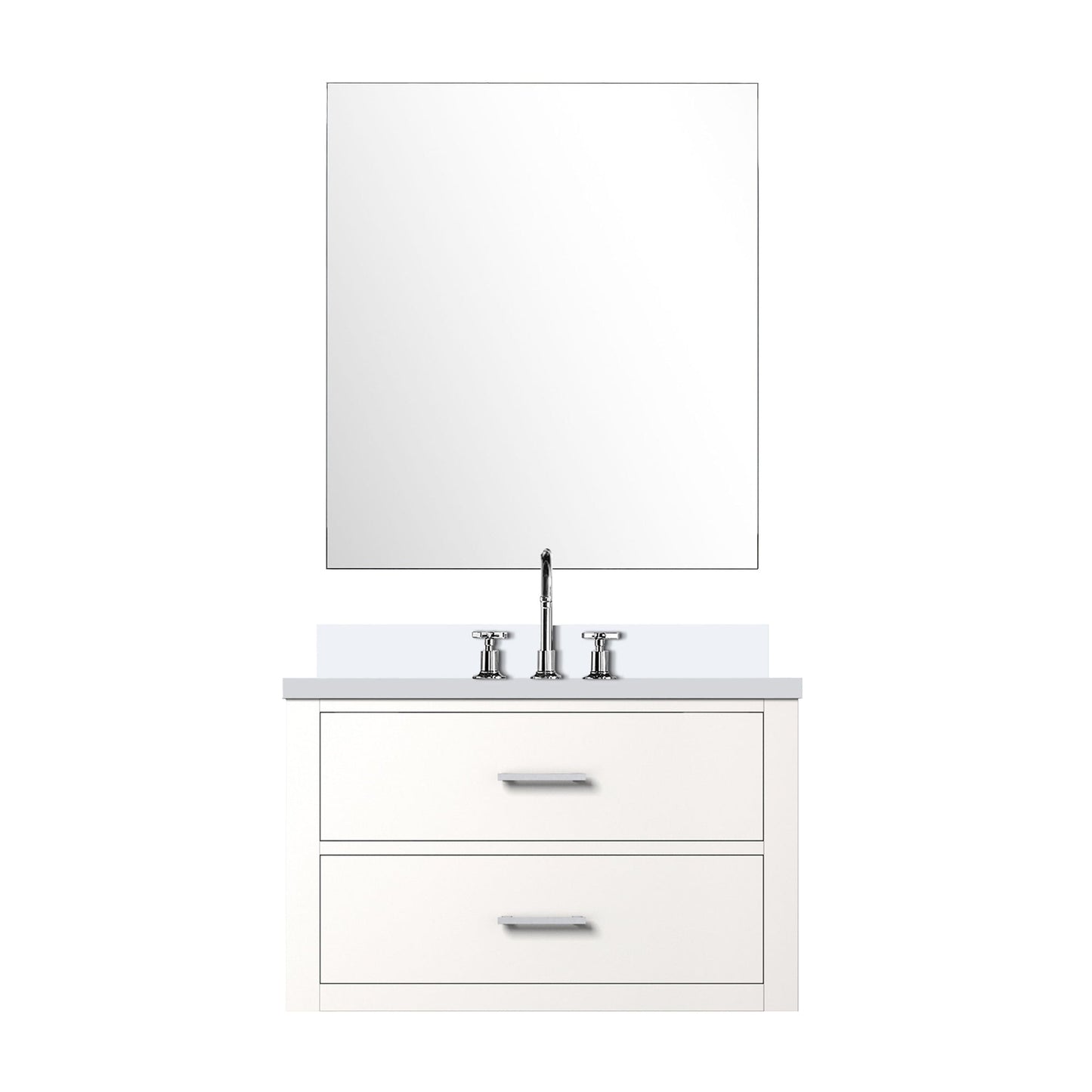 Castor 30 in W x 22 in D White Single Bath Vanity