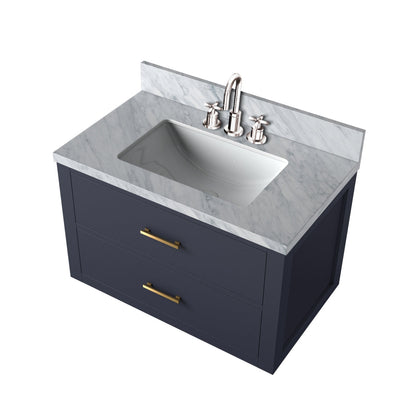 Castor 30 in W x 22 in D Blue Double Bath Vanity