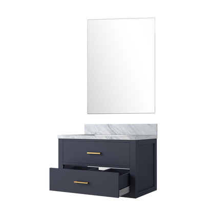 Castor 30 in W x 22 in D Blue Single Bath Vanity