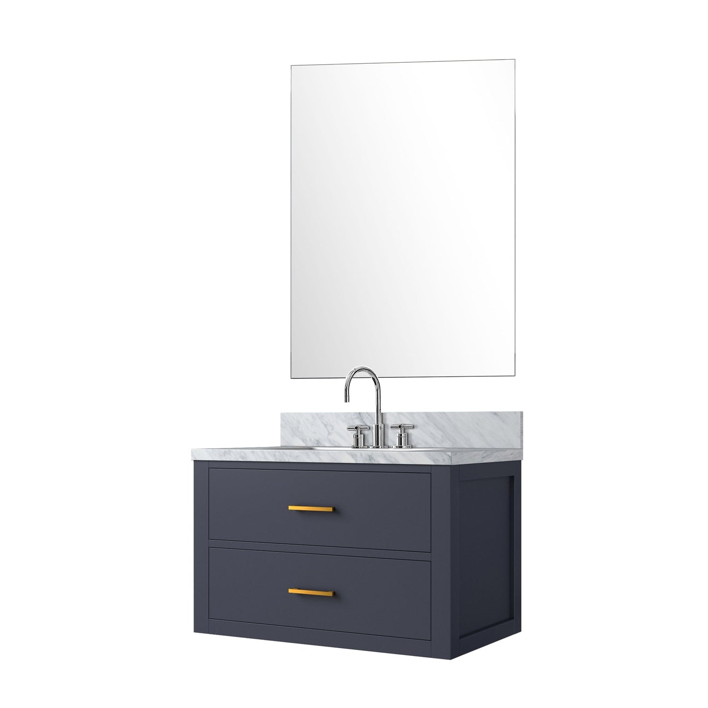 Castor 30 in W x 22 in D Blue Single Bath Vanity