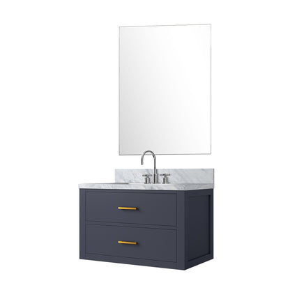 Castor 30 in W x 22 in D Blue Single Bath Vanity