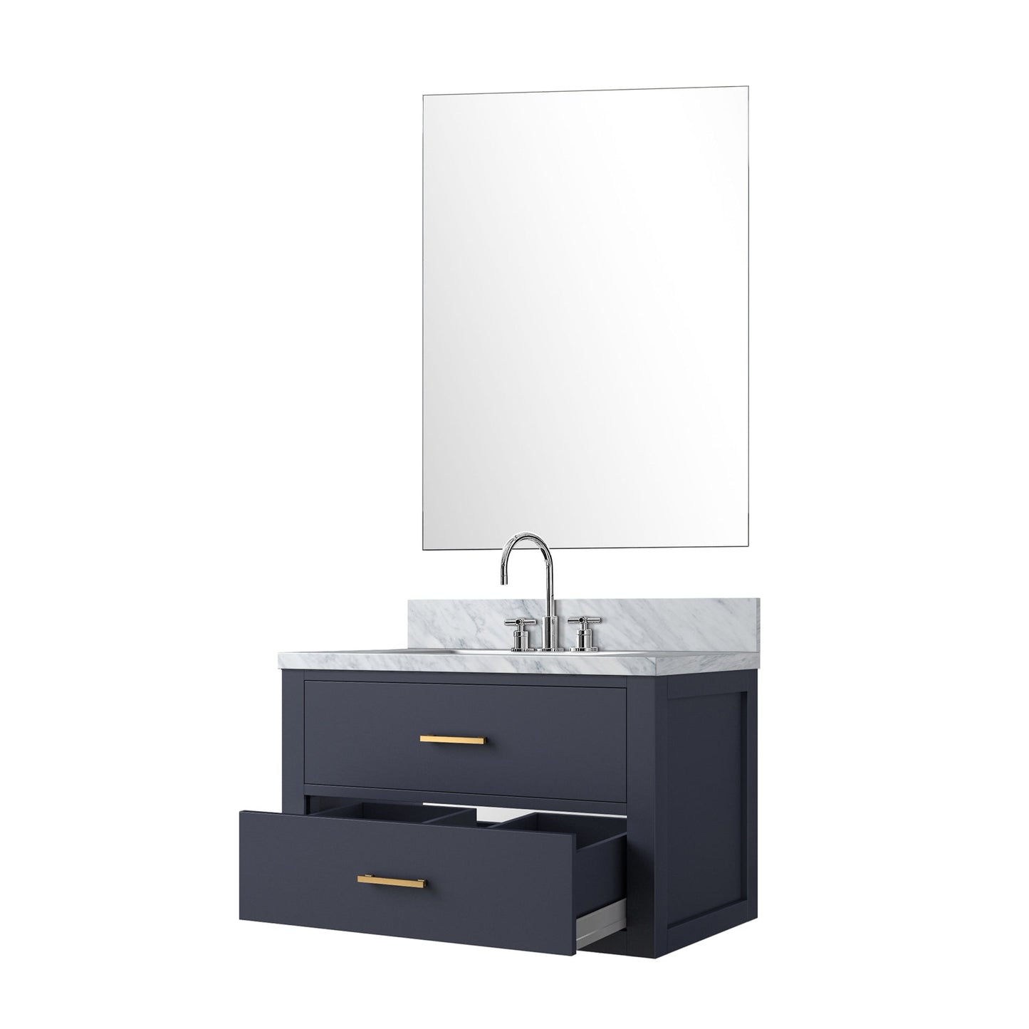 Castor 30 in W x 22 in D Blue Single Bath Vanity