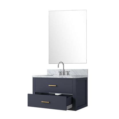 Castor 30 in W x 22 in D Blue Single Bath Vanity