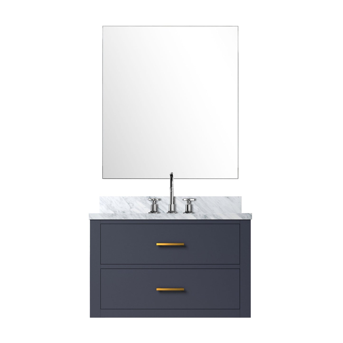 Castor 30 in W x 22 in D Blue Single Bath Vanity