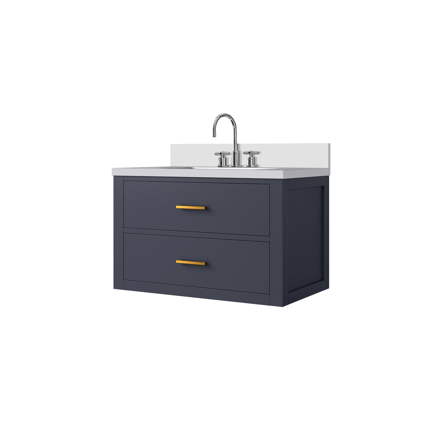 Castor 30 in W x 22 in D Blue Double Bath Vanity