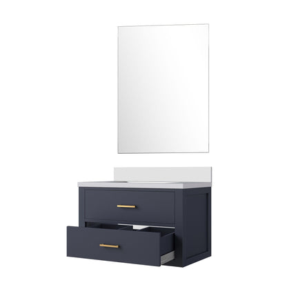 Castor 30 in W x 22 in D Blue Single Bath Vanity
