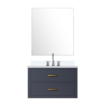 Castor 30 in W x 22 in D Blue Single Bath Vanity