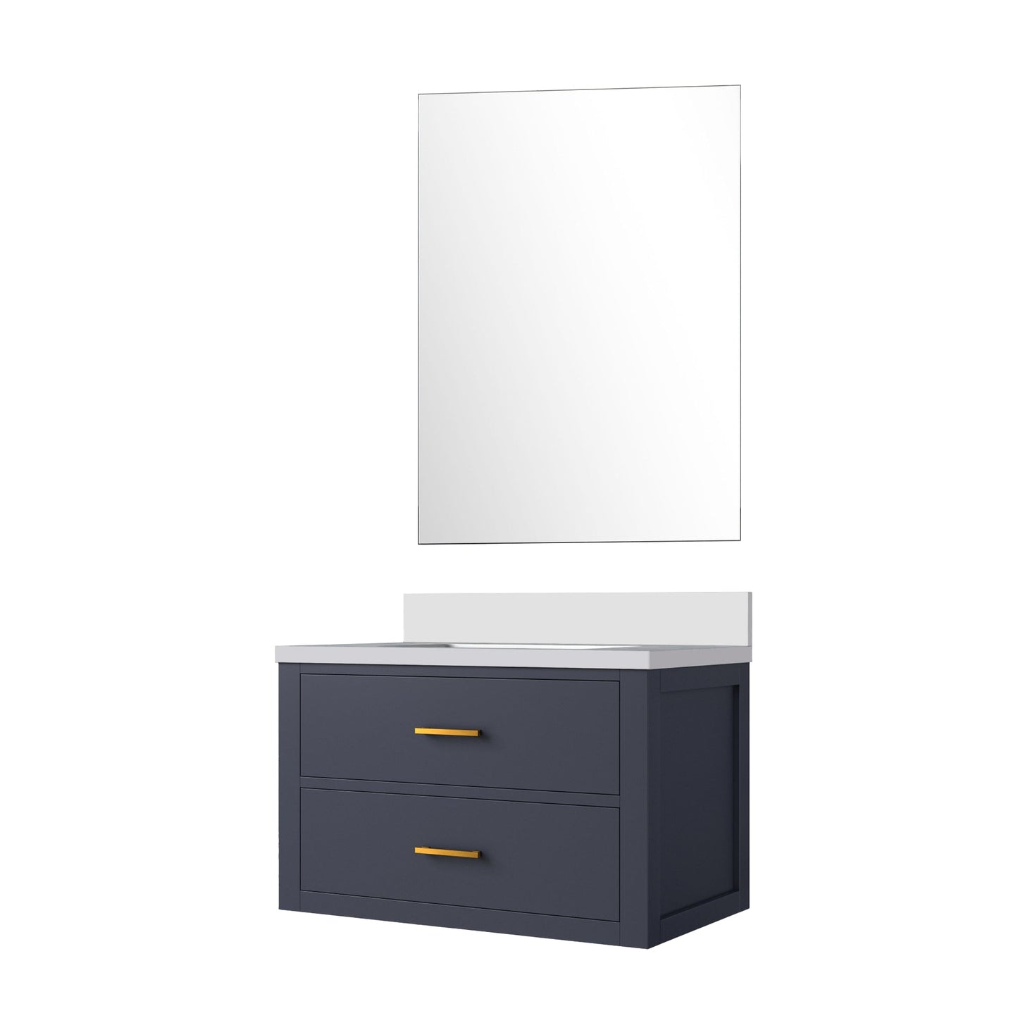 Castor 30 in W x 22 in D Blue Single Bath Vanity