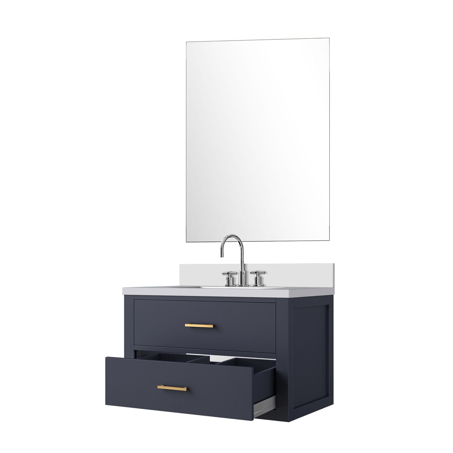 Castor 30 in W x 22 in D Blue Single Bath Vanity