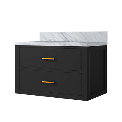 Castor 30 in W x 22 in D Black Double Bath Vanity