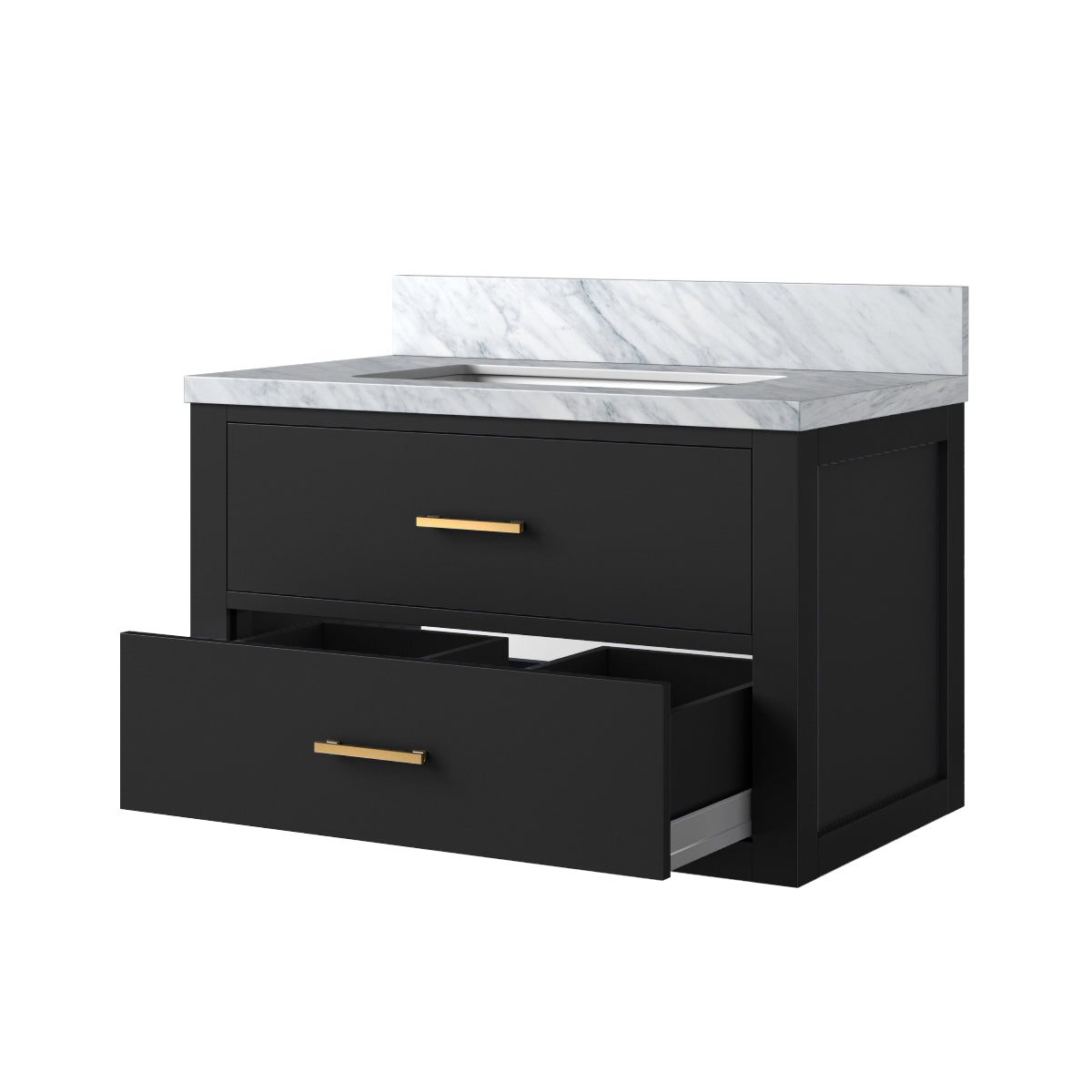 Castor 30 in W x 22 in D Black Double Bath Vanity