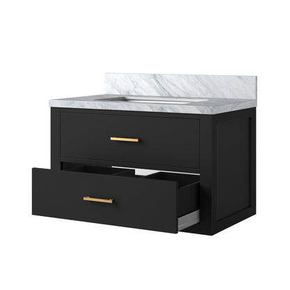 Castor 30 in W x 22 in D Black Double Bath Vanity