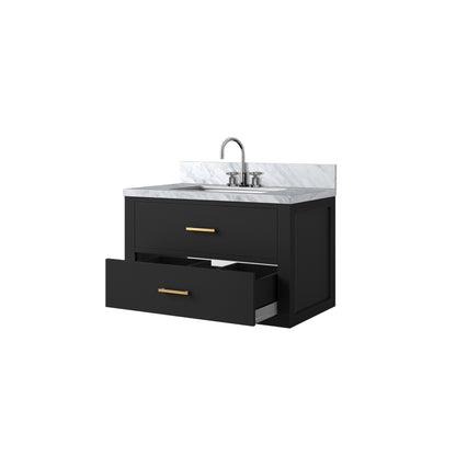 Castor 30 in W x 22 in D Black Double Bath Vanity