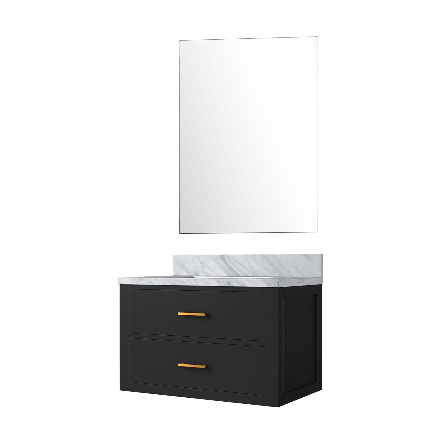 Castor 30 in W x 22 in D Black Single Bath Vanity