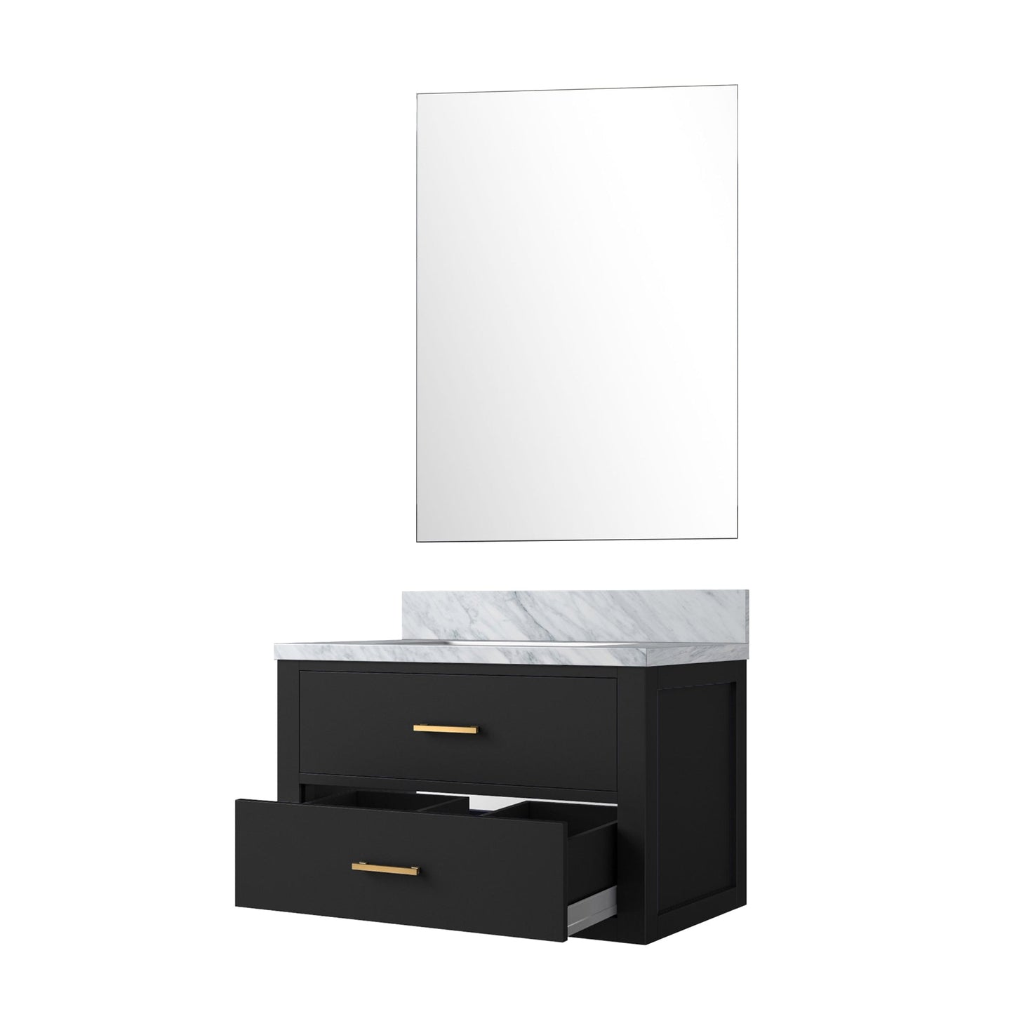 Castor 30 in W x 22 in D Black Single Bath Vanity
