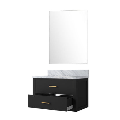Castor 30 in W x 22 in D Black Single Bath Vanity