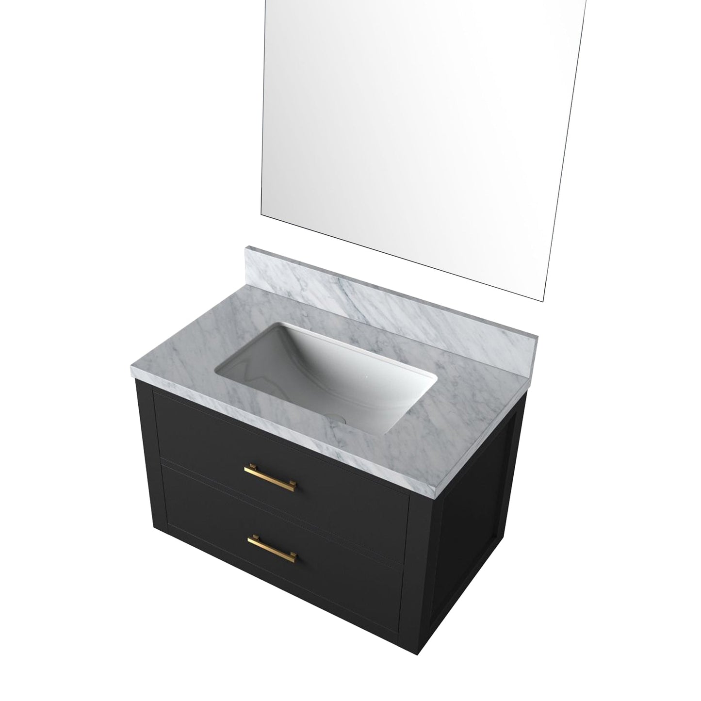 Castor 30 in W x 22 in D Black Single Bath Vanity