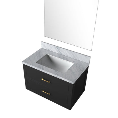 Castor 30 in W x 22 in D Black Single Bath Vanity