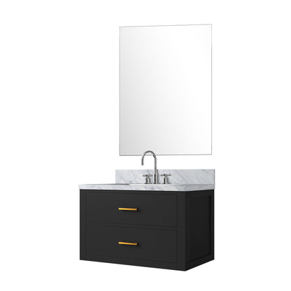 Castor 30 in W x 22 in D Black Single Bath Vanity