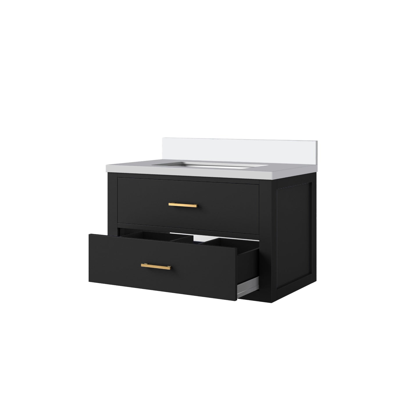 Castor 30 in W x 22 in D Black Double Bath Vanity