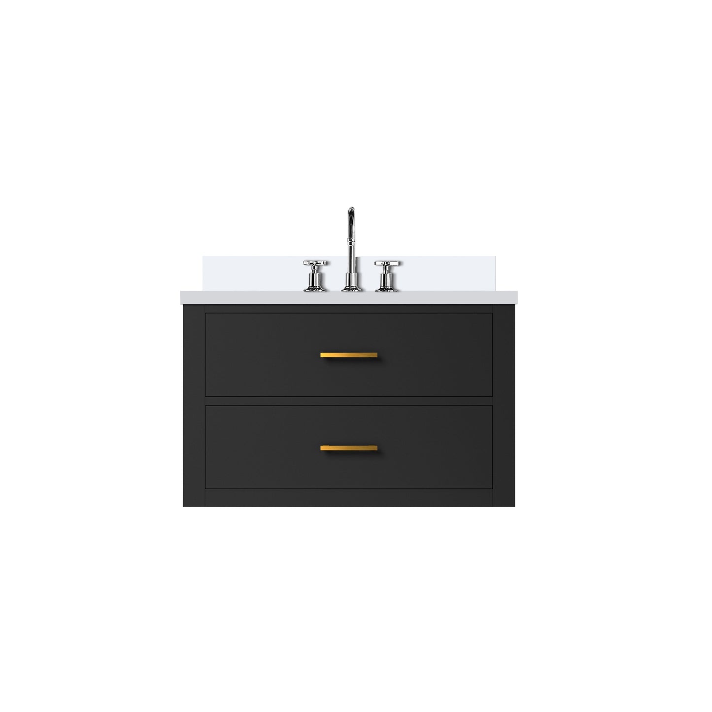 Castor 30 in W x 22 in D Black Double Bath Vanity