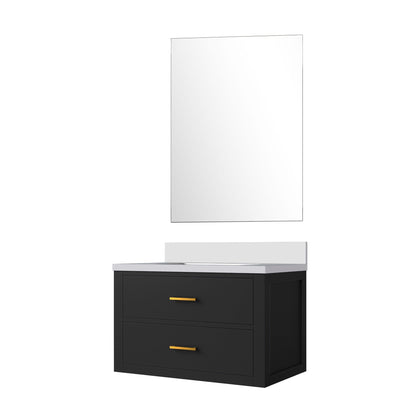 Castor 30 in W x 22 in D Black Single Bath Vanity