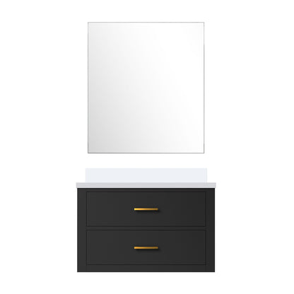 Castor 30 in W x 22 in D Black Single Bath Vanity