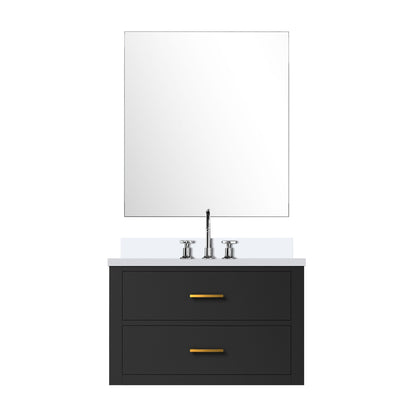 Castor 30 in W x 22 in D Black Single Bath Vanity